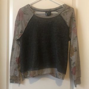 Long Sleeve Gray and Floral